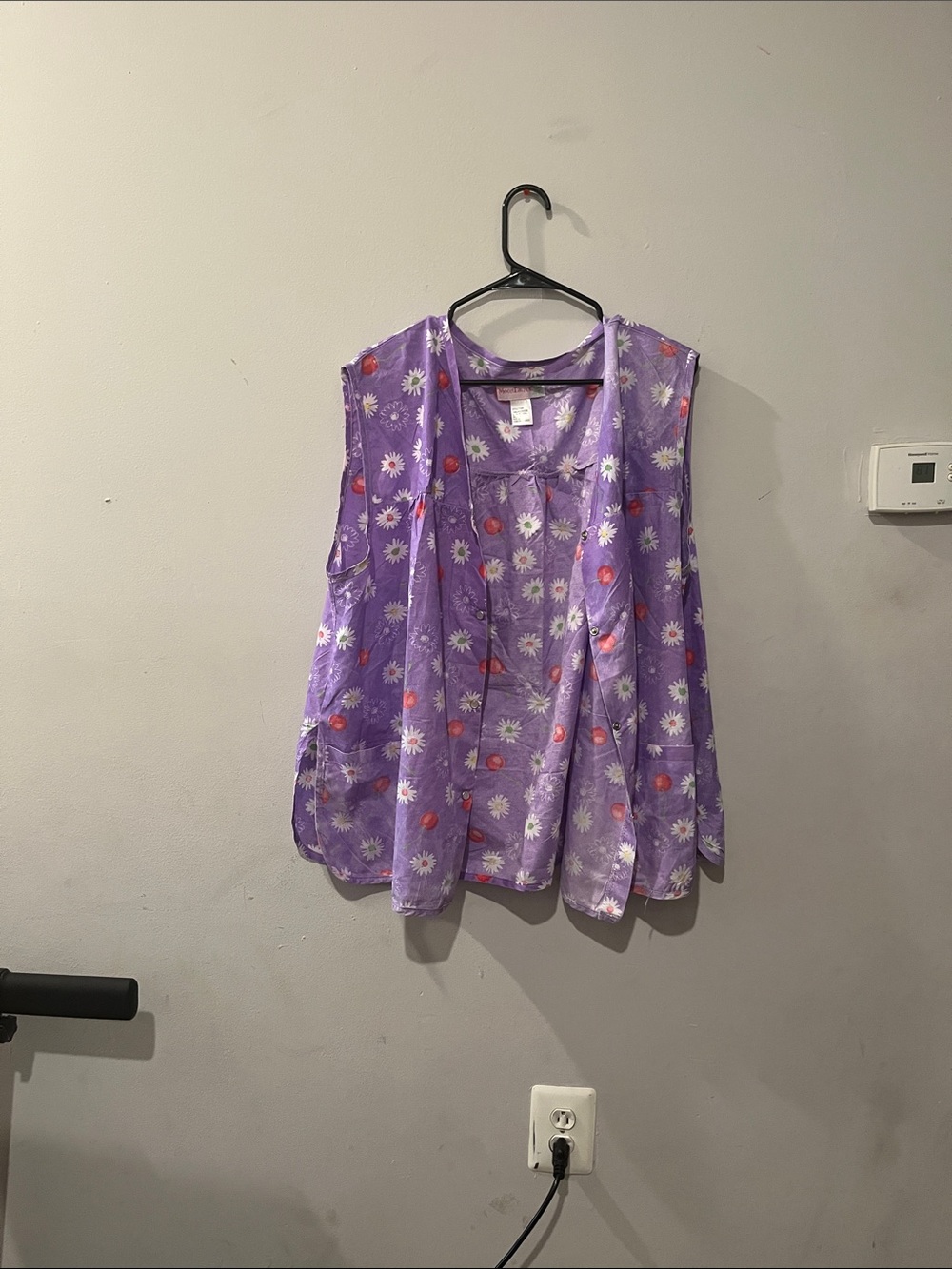 Lavender Floral Sleeveless Button Front Top